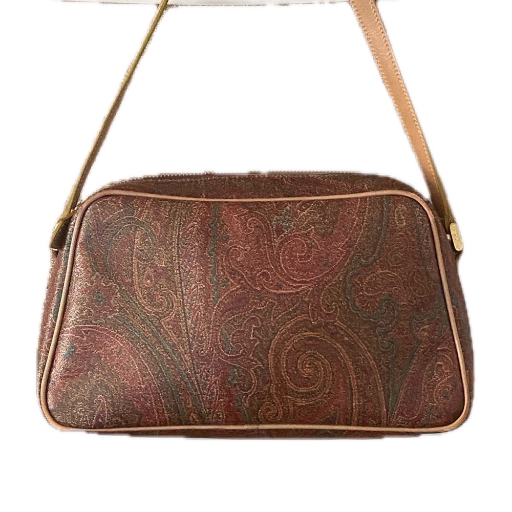 ETRO Milano Paisley Coated Canvas Leather Shoulder Bag